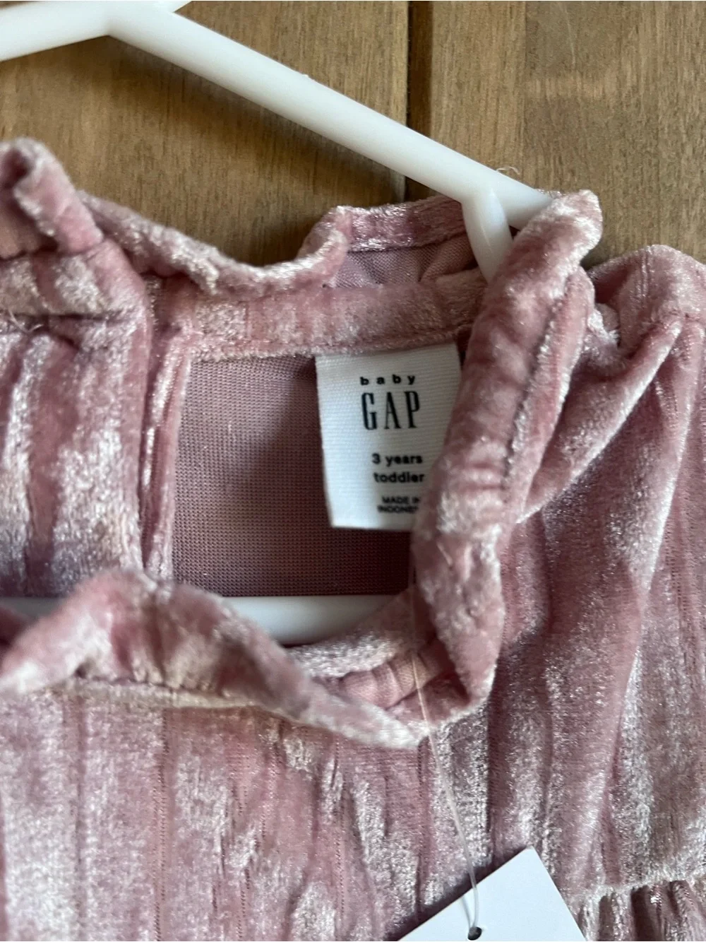 Baby GAP Pink Velour Tiered Ruffle Dress - NWT - size 3T